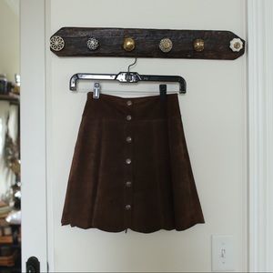 Vintage Suede Brown Skirt